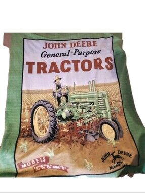 John Deere Vintage General Purpose Fleece Tractors Throw Blanket 58 x 47 in